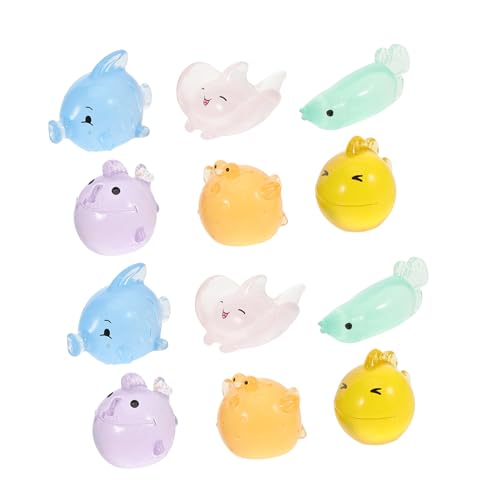 HEATSHAKING 12Stücke Mini Tierfiguren aus Harz Leuchtende Meerestier Dekorationen für Aquarien Niedliche Schwimmende Ornamente Sichere und Langlebige Figuren für Aquarium HEATSHAKING 12Stücke Mini Tierfiguren aus Harz Leuchtende Meerestier Dekorationen für Aquarien Niedliche Schwimmende Ornamente Sichere und Langlebige Figuren für Aquarium von HEATSHAKING