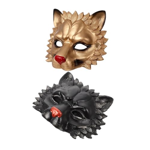 HEATSHAKING 2 Stück PU Löwenmaske Realistische Tier Halbmaske für Halloween Cosplay und Kostümpartys Leichte und Bequeme Kostüm Requisite für Altersgruppen HEATSHAKING 2 Stück PU Löwenmaske Realistische Tier Halbmaske für Halloween Cosplay und Kostümpartys Leichte und Bequeme Kostüm Requisite für Altersgruppen von HEATSHAKING