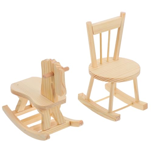 HEATSHAKING 2 Stück Schaukelstuhl Miniatur Stuhl Für Holz Beige HEATSHAKING 2 Stück Schaukelstuhl Miniatur Stuhl Für Holz Beige von HEATSHAKING