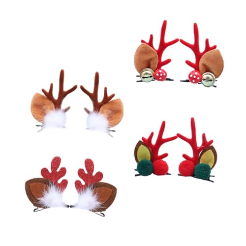 HEATSHAKING 4paare Weihnachtshaarschmuck Für Mädchen Dekorative Haarclips Mit Rentiergeweih Weihnachtsglocken Und Farbigen Pompons Für Festtage Geburtstagsfeiern Und Niedliche HEATSHAKING 4paare Weihnachtshaarschmuck Für Mädchen Dekorative Haarclips Mit Rentiergeweih Weihnachtsglocken Und Farbigen Pompons Für Festtage Geburtstagsfeiern Und Niedliche von HEATSHAKING
