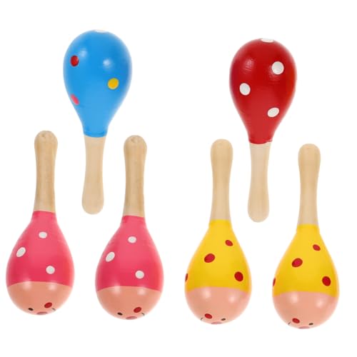 HEATSHAKING 6 Stück Holzmaracas Farbige Rasseln für Orff Instrumente zur Frühförderung Sichere und Musikinstrumente für Partys Geburtstagsfeiern und Musikunterricht HEATSHAKING 6 Stück Holzmaracas Farbige Rasseln für Orff Instrumente zur Frühförderung Sichere und Musikinstrumente für Partys Geburtstagsfeiern und Musikunterricht von HEATSHAKING