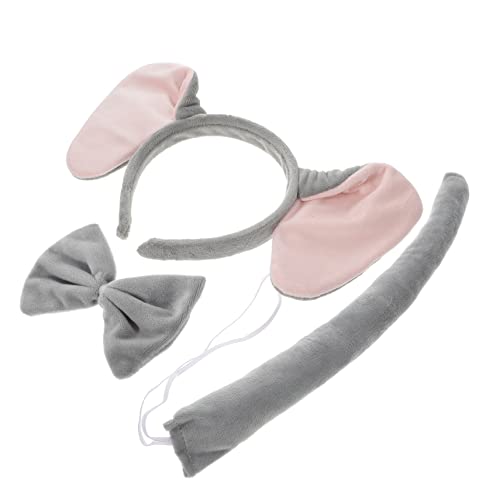 HEATSHAKING Elefantenohren Haarreif Set mit Schleife und aus Strapazierfähigem Hautfreundlich für Damen Cosplay Karneval Geburtstagsfeiern und Tierkostüm Accessoire von HEATSHAKING