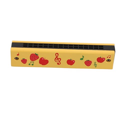 HEATSHAKING Kleinkind Holz Mundharmonika Kinder Musikinstrument Stylish Fruit Muster Harmonica Kompaktes Tragbares Holzspielzeug Für Anfänger von HEATSHAKING