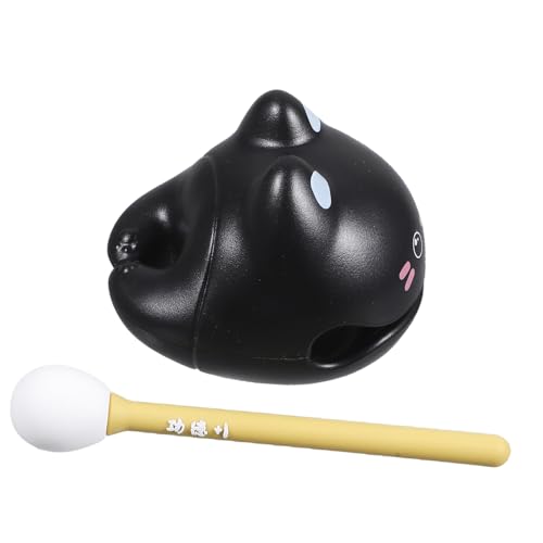 HEATSHAKING Musikinstrument Holzfisch Katzenform Percussion für Entspannung Büro Desktop Dekompression Rhythmus Block für Yoga und Musikliebhaber von HEATSHAKING