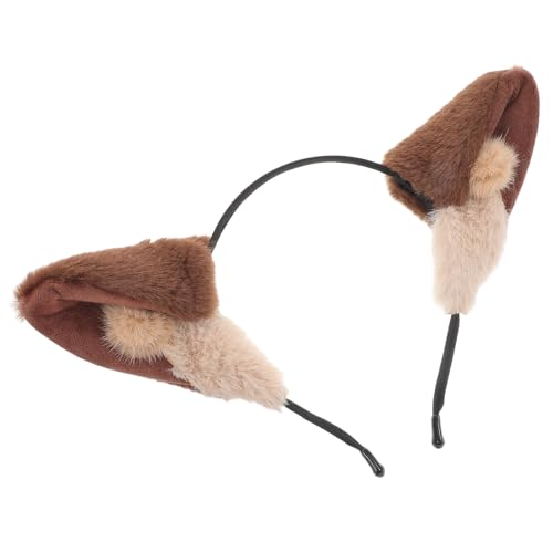 HEATSHAKING Plüsch Wolfsohr Stirnband Damen Kuscheliges Cosplay Haarband für Halloween Party Mädchen Tierkostüm Accessoire Vielseitig als Gesichtsreinigungsband oder Foto requisite in von HEATSHAKING