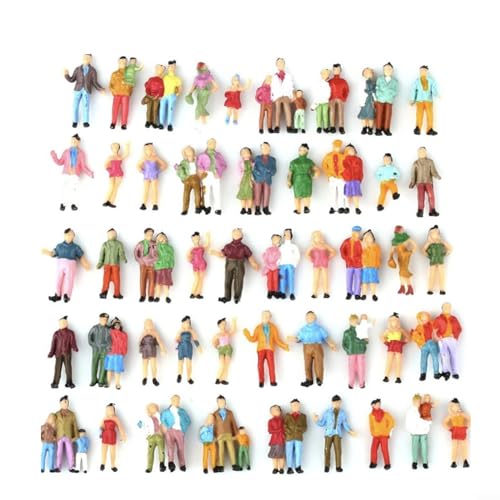 HEBEOT 100 Stück bemalte Figuren im Maßstab 1:50, das Simulationsmodell von bunten Menschen, die verwendet werden, um ein Modell mit Sandtischmodell zu bauen HEBEOT 100 Stück bemalte Figuren im Maßstab 1:50, das Simulationsmodell von bunten Menschen, die verwendet werden, um ein Modell mit Sandtischmodell zu bauen von HEBEOT