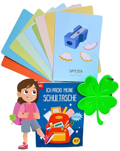 HECKBO Kartenspiel Ich packe Meine Schultasche – Gedächtnisspiel ab 5 Jahre Einschulung Geschenk Kinder Lernspiel Karten mit Silbentrennung Konzentrationsspiel für Zuhause & Schule Spiel HECKBO Kartenspiel Ich packe Meine Schultasche – Gedächtnisspiel ab 5 Jahre Einschulung Geschenk Kinder Lernspiel Karten mit Silbentrennung Konzentrationsspiel für Zuhause & Schule Spiel von HECKBO