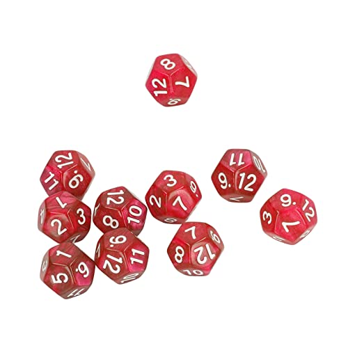 12-seitige Würfel, Polyedrische Würfel, Angenehme Haptik, Multifunktional, Klare Zahlen, 40 Stück für das Spiel (Rot) von HEEPDD