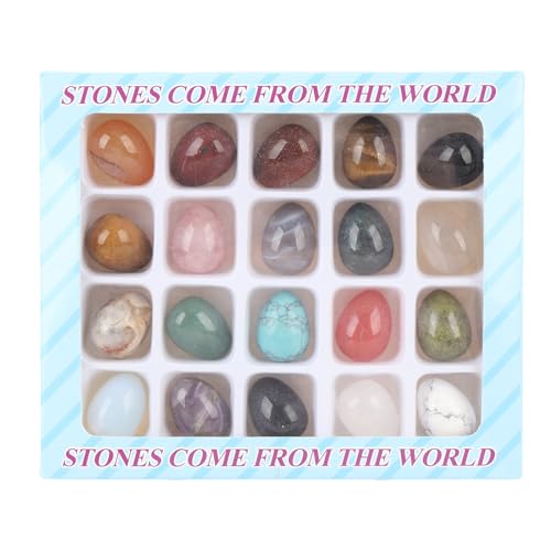 HEEPDD 20pcs Rock Collection, Nature Rock und Mineral Educational Collection Science Kit für Jungen und Mädchen über 5 Persönliche Sammlungen von HEEPDD