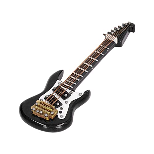 HEEPDD E-Gitarren-Magnet, E-Gitarren-Kühlschrankmagnet, Exquisite Simulationsharz-Dekoration, Stilvolles Lindenholz für Metalloberflächen (Schwarzer E-Gitarren-Magnet) von HEEPDD