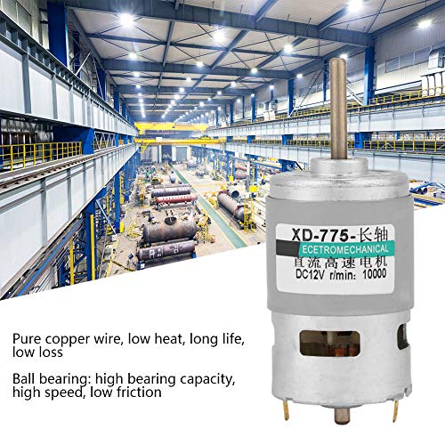 HEEPDD Leistungsstarker 775 Motor mit Verlängerungsachse für die Heimautomatisierung - Hochgeschwindigkeit 80W DC Motor (#1) von HEEPDD