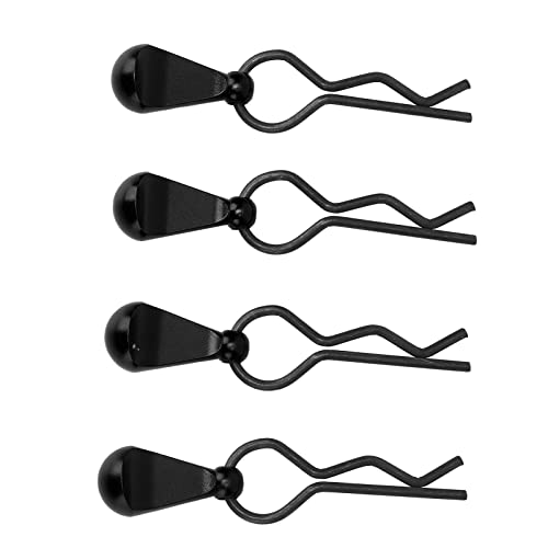 HEEPDD RC Car R Clips, einfache Installation RC Body Clip Pin Edelstahl schwarz langlebig mit Aluminiumlegierung für 1/10 RC Cars für 1/8 RC Cars (schwarz) von HEEPDD