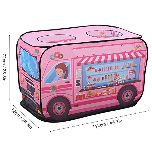 HEEPDD Tragbares Kinderzelt mit Tulle Design, Eiswagenspiel-Spielhaus für Indooroutdoor-Spiel, Geeignet für Im Alter von 2 Bis 6 Jahren, Polyester Stoffmaterial (Eiswagen) von HEEPDD