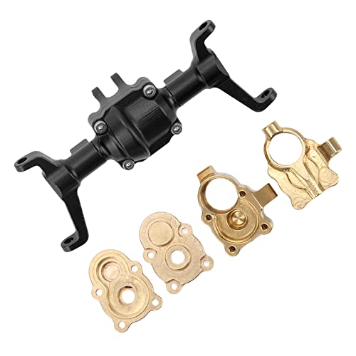 RC Auto Metall Vorderachse Gehäuse Set, Simulation RC Vorderachse Gehäuse Lenkerbecher Cool Aussehen Ersatz CNC Prozess Einfache Installation für 1/24 RC Auto (Schwarz) von HEEPDD