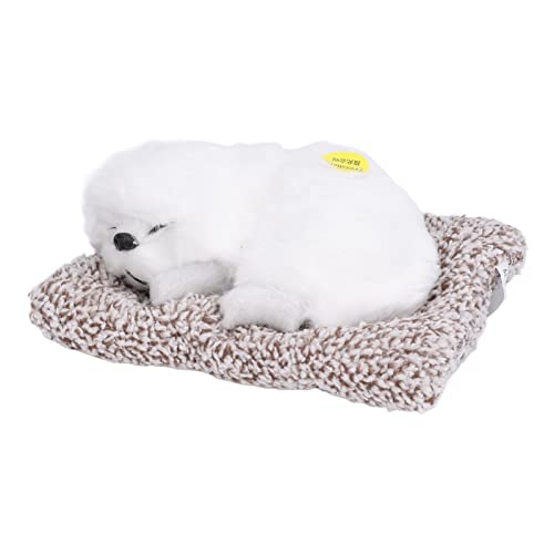 Realistischer Schlafender Hund, Süßes Plüschtier mit Sound, Ideale - und Dekoration für Zuhause (weißer Pekingese) von HEEPDD