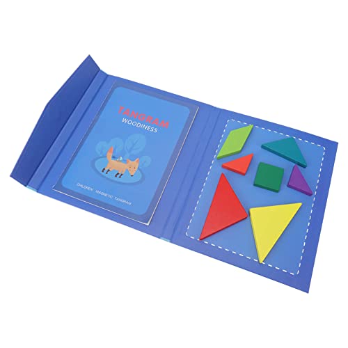 Tangram-Spielzeug, Pädagogisches Geometrisches Form-Puzzle-Holzmuster-Blöcke-Set, Magnetisches Buchclip-Design, Tangram-Spielzeug, Puzzle-Spielzeug für von HEEPDD