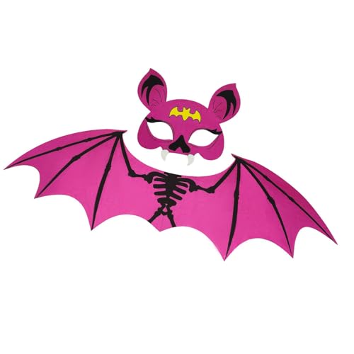 2-teiliges Filz-Kostüm-Set mit Fledermausflügel und Halloween-Kostüm-Set für Kinder, weiches Cosplay-Zubehör, Rollenspiel-Zubehör, freundliches Halloween-Verkleiden von HEEZOU