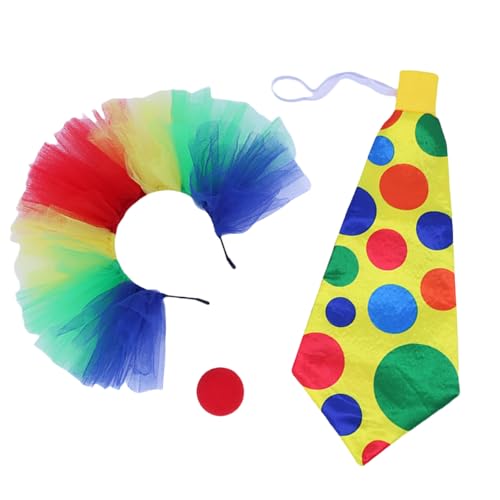 HEEZOU Clown Kostümzubehör Clown Kostüm Nase Bunte Perücken Krawattenverkleidung Kostüme Outfits Outfits HEEZOU Clown Kostümzubehör Clown Kostüm Nase Bunte Perücken Krawattenverkleidung Kostüme Outfits Outfits von HEEZOU