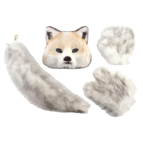 HEEZOU Foxes Kostüm Füchse Maske Katzen Halbe Gesichtsmaske Schwanzhandschuhe Tierarzt Kostüme Kits Accessoires Halloween Cosplay Requisiten Cosplay Kostüm HEEZOU Foxes Kostüm Füchse Maske Katzen Halbe Gesichtsmaske Schwanzhandschuhe Tierarzt Kostüme Kits Accessoires Halloween Cosplay Requisiten Cosplay Kostüm von HEEZOU