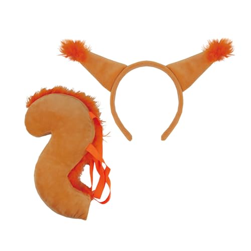 HEEZOU Halloween Eichhörnchen Cosplay Kostüme Set Eichhörnchen Stirnband Schwanz Halloween Tierkleid Kostüm Zum Geburtstag Für Kinder Erwachsene von HEEZOU