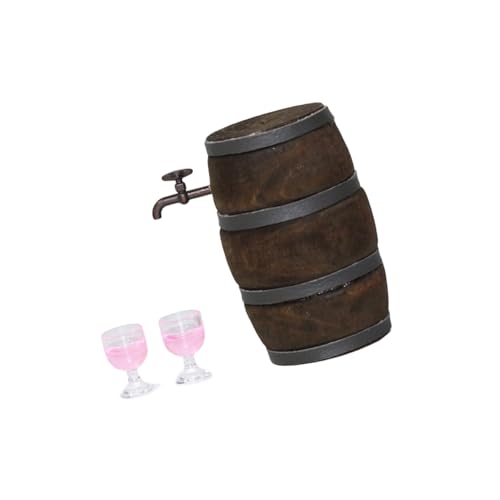 HEEZOU Hohe Miniatur Holzweinfässer Modellfiguren Spielzeug Für 1/12 Puppenhaus Szene Und Kinder Rollenspiele Aktivität Puppenhauszubehör von HEEZOU