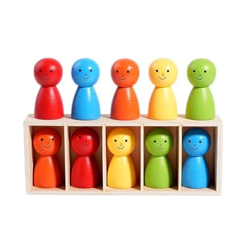 HEEZOU Interaktives Holzfarben Matching Spiel Für Kinder Lernen Spielzeug Sichere Materialien Kognitive Fähigkeiten Aufbauen Hell Farberkennungsspielzeug Für Babys von HEEZOU