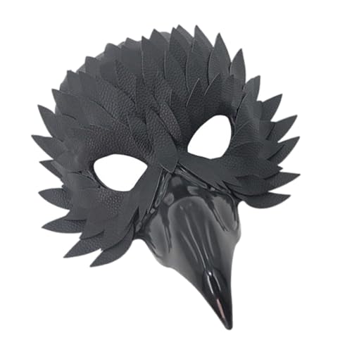 HEEZOU Kostümmaske Vogel Owl Maskierte Schnabel Gefiedert Halb Gesicht Maskierte Maskeraden Halloween Cosplay Kostüme Frauen Männer Kostüm von HEEZOU