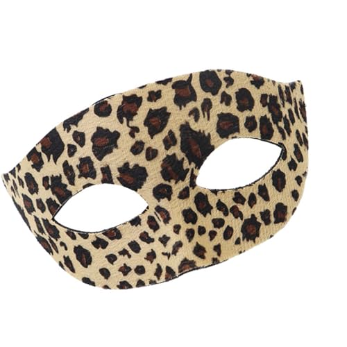 HEEZOU Mode Leoparden Halbgesichtsmaske Praktische Kunststoff Halloween Kostümzubehör Für Erwachsene Und Kinder Plastik Tierdruck Maskerade Maske von HEEZOU