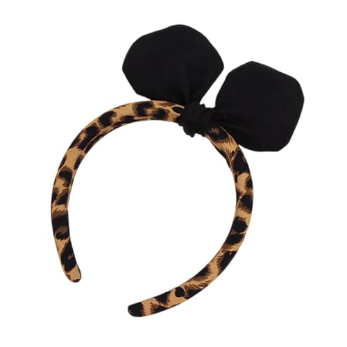HEEZOU Stilvolle Animaldruckkaninchen Ohr Kopfbedeckung Atmungsaktives Stoff Haarzubehör Elegantes Haarstück Für Kostümpartys Atmungsaktives Stoffhaarband Für Training von HEEZOU