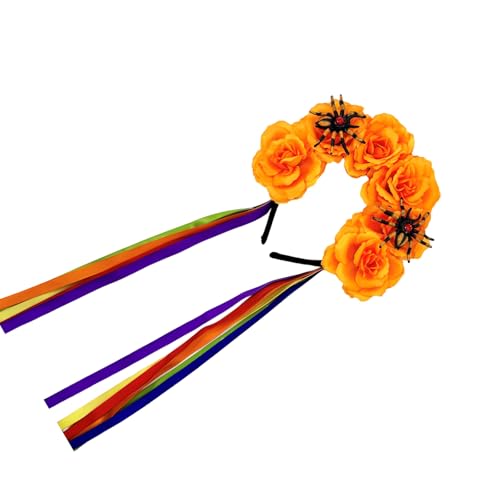 HEEZOU Verstellbare Halloween Kopfbedeckung Glitzer Spiders Kopfbedeckung Weiche Polyester Kopfbedeckungskostümpartys Dekoration von HEEZOU