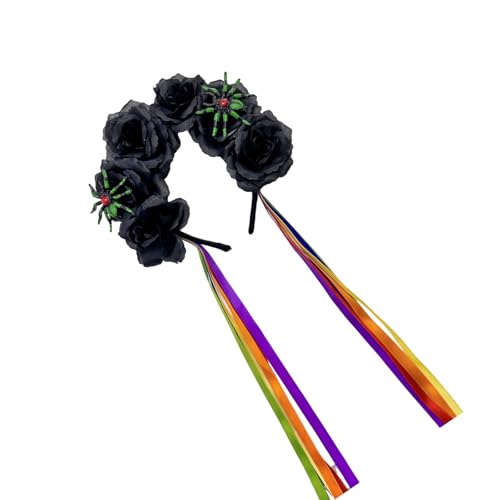HEEZOU Verstellbare Halloween Kopfbedeckung Glitzer Spiders Kopfbedeckung Weiche Polyester Kopfbedeckungskostümpartys Dekoration von HEEZOU