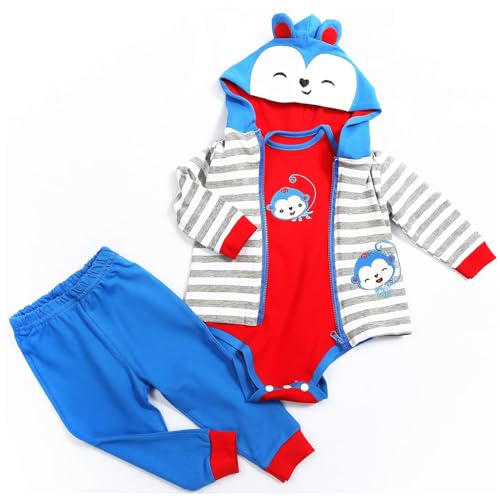 HEHUZY Reborn Puppen Kleidungsset für 18-22Zoll Puppen, Baby Jungen Kapuzen Sweatshirt und Hose von HEHUZY