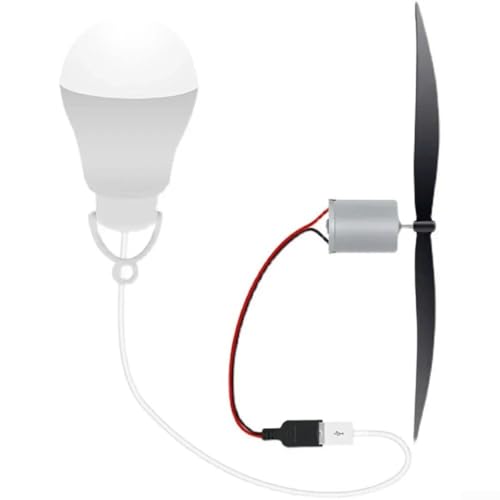 HEIBTENY Pädagogisches Windkraft-Generator-Set mit USB-LED-Licht-Propeller-Motor für den naturwissenschaftlichen Unterricht von HEIBTENY