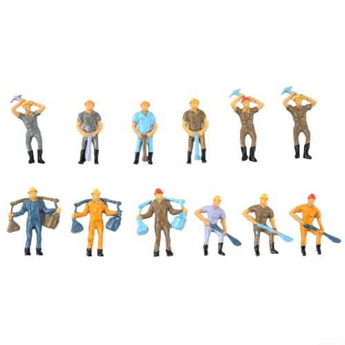 Hochwertige Eisenbahnarbeiter-Figuren aus Kunststoff für Züge im Maßstab O 12 Stück Hochwertige Eisenbahnarbeiter-Figuren aus Kunststoff für Züge im Maßstab O 12 Stück von HEIBTENY