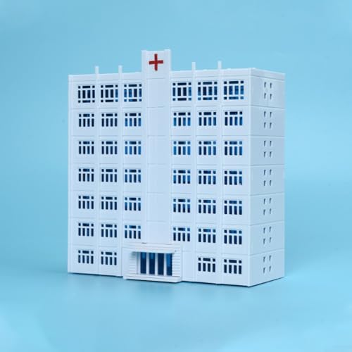 Modelleisenbahn Wohnhaus Krankenhaus N Scale Gebäude 1 150 DIY Montage ABS Kunststoff Perfekt für Sandtisch Szenarien von HEIBTENY