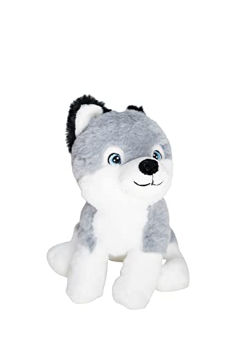 HEITMANN DECO - PET Plüschtier Hund Husky - grau/weiß - 20cm - Nachhaltig - aus 100% Recyclingmaterial von HEITMANN DECO