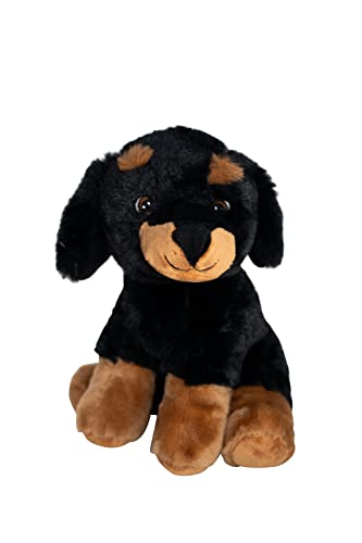 HEITMANN DECO - PET Plüschtier Hund - schwarz/braun - 25cm - Nachhaltig - aus 100% Recyclingmaterial von HEITMANN DECO