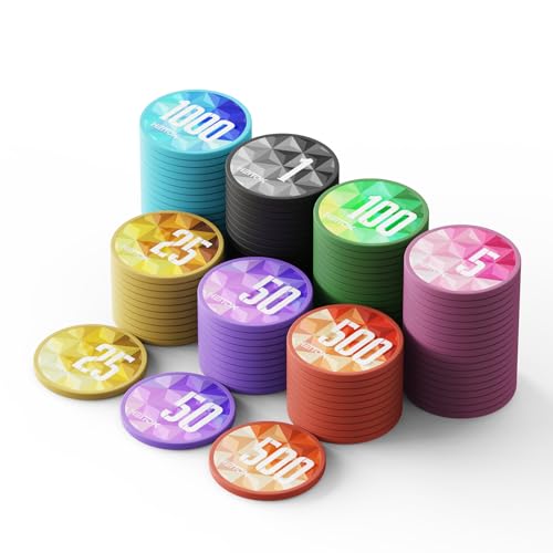 HEITOK 100 Stück Pokerchips Set mit Nennwerten, Professionelle Casino Chips für Poker, Blackjack & Spieleabende, Partyzubehör & Casinospiel-Zubehör HEITOK 100 Stück Pokerchips Set mit Nennwerten, Professionelle Casino Chips für Poker, Blackjack & Spieleabende, Partyzubehör & Casinospiel-Zubehör von HEITOK
