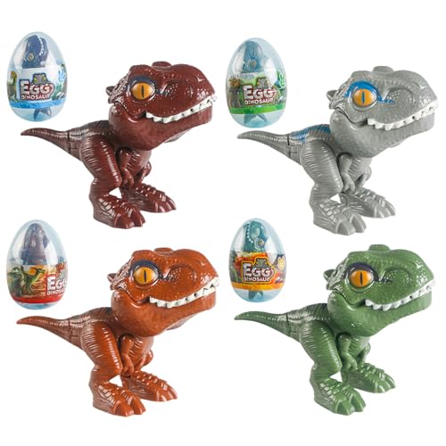 HEKARBAMILL Finger Bucke Dinosaurierspielzeug 4pcs Simulation bewegliche Gliedmaßen Abs Finger Dinosaurier Ei verpackt Spaß Dinosaurierspielzeug für Erholung von HEKARBAMILL