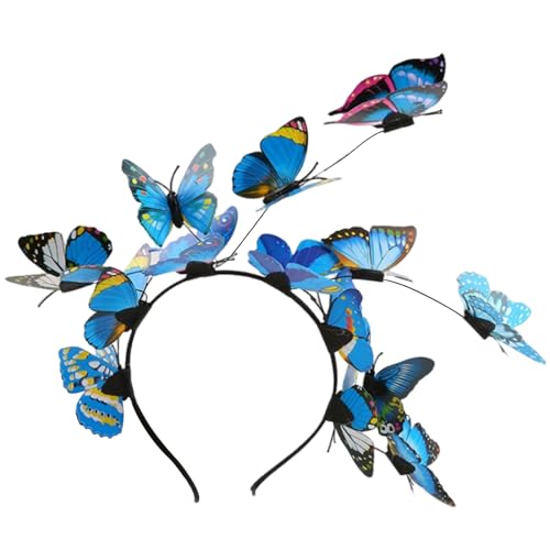 HEKARBAMILL Schmetterling Stirnband für Mädchen realistische dekorative PE -Kopfstücke 9.1x8.3in Schmetterling Haarband Butterfly Fairy Kostümspiele Vorräte von HEKARBAMILL