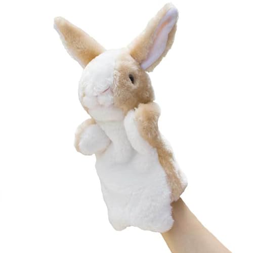 Tierpuppen süße Plüsch realistische weiche Handpuppen für Erwachsene Kinder Tier Handpuppen für zu Hause, braune Hasen Freizeitspielzeug von HEKARBAMILL