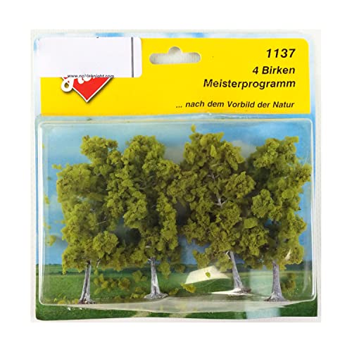 Heki 1137 Birkenbäume, 4 Stück, Höhe 11 cm, Mehrfarbig von HEKI