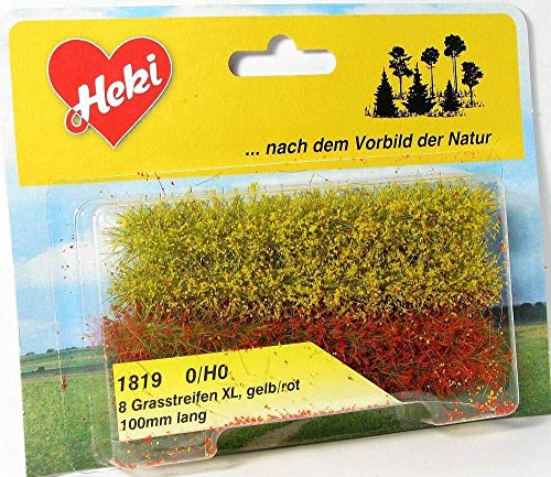 Heki 8 Grasstreifen Nr. 1819 XL 100 mm gelb rot 1:87 von HEKI