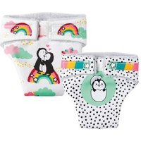 HELESS 120 Puppen-Stoffwindeln Pinguin Pünktchen, 2 Stück, Größe 35-45 cm von HELESS