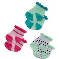HELESS 173 Puppen-Söckchen-Set Pünktchen, Mint und Rosa, 3 Paar, Gr. 35-45 cm von HELESS