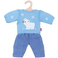 HELESS 1934 Puppen-Eisbär-Pullover mit Jeans, klein, Gr. 28-35 cm von HELESS