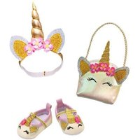 HELESS 231 Puppen-Accessoires-Set Glitzer-Einhorn, 3-teilig: Ballerinas, Tasche und Haarband, Gr. 38-45 cm HELESS 231 Puppen-Accessoires-Set Glitzer-Einhorn, 3-teilig: Ballerinas, Tasche und Haarband, Gr. 38-45 cm von HELESS