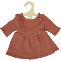 HELESS 2490 Puppen-Strickkleid aus 100 % Bio-Baumwolle, pfirsich, Gr. 35-45 cm von HELESS