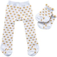 HELESS 477 Puppen-Strumpfhose mit Söckchen, goldene Punkte, Gr. 35-45 cm von HELESS