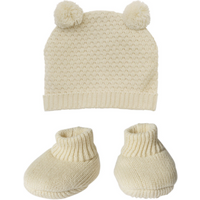 HELESS 4801 Puppen-Strickset mit Bommelmütze und Strickschuhen aus 100 % Bio-Baumwolle, ecru, 2-teilig, Gr. 28-35 cm HELESS 4801 Puppen-Strickset mit Bommelmütze und Strickschuhen aus 100 % Bio-Baumwolle, ecru, 2-teilig, Gr. 28-35 cm von HELESS